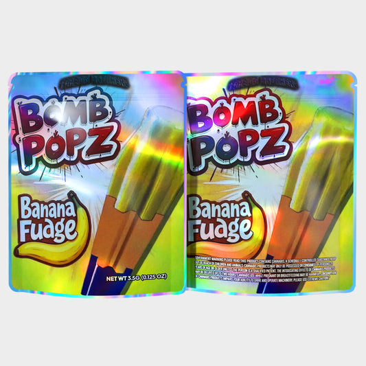 Bomb Popz Banana Fuage 3.5G Mylar Bags