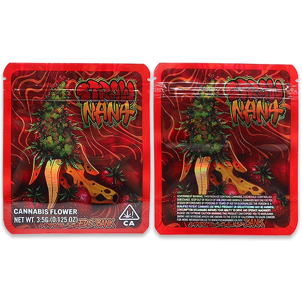 Straw Nana Weed Mylar Bags 3.5 Grams