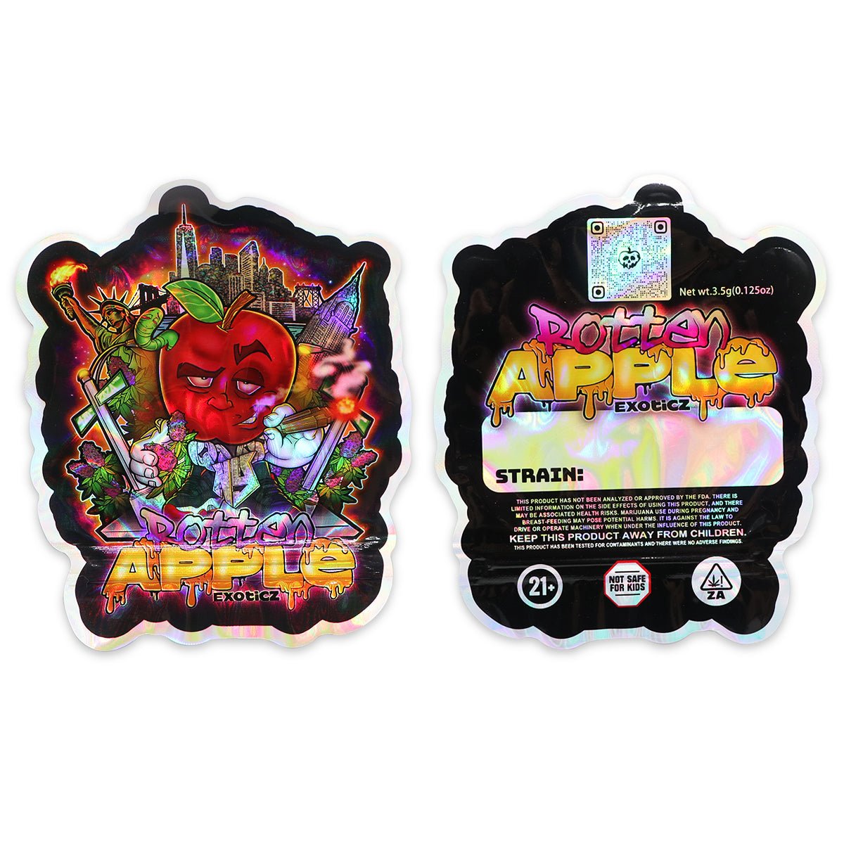 Apple Exctic Weed Mylar Bags 3.5 Grams