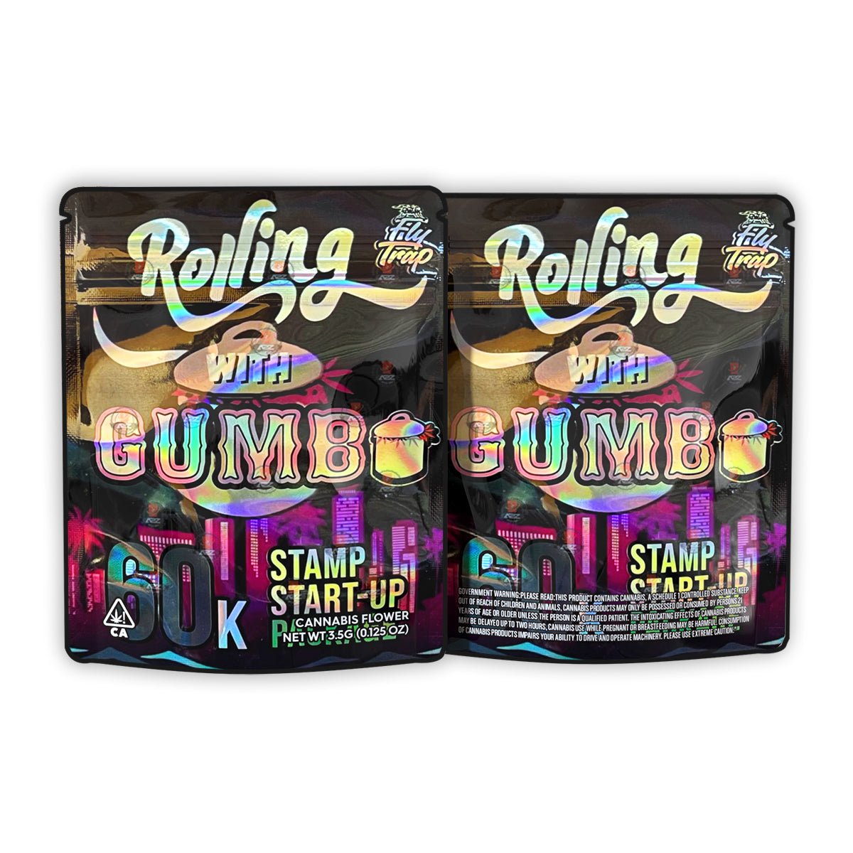 Roiling With Gumbo Weed Mylar Bags 3.5 Grams