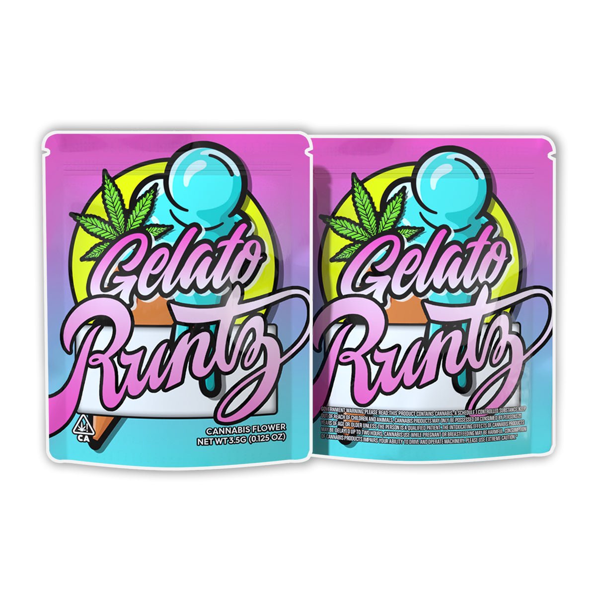 Gelato Runtz Weed Mylar Bags 3.5 Grams
