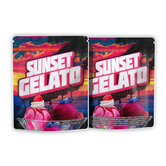 Sunset Gelato Weed Mylar Bags 3.5 Grams