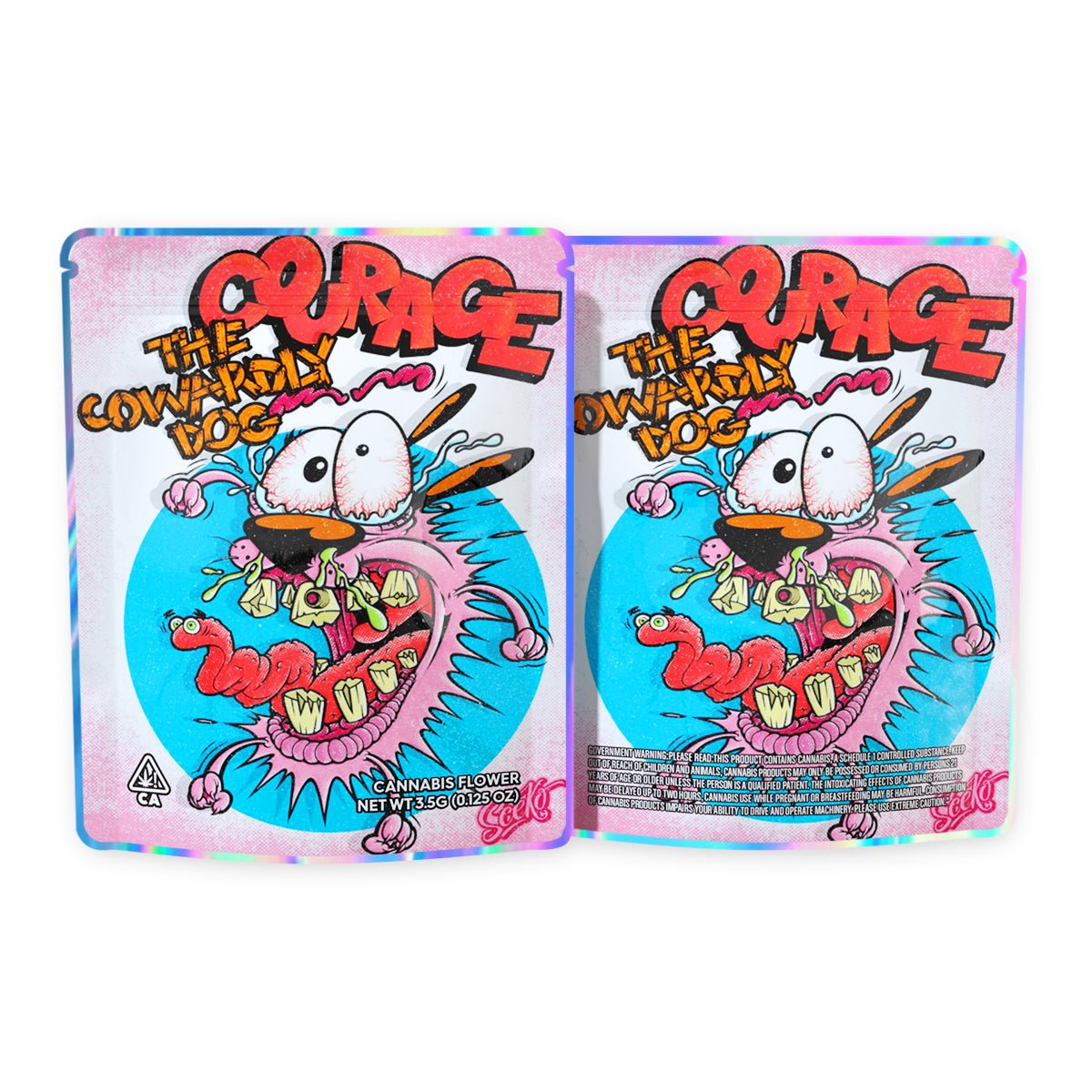Courage The Cowardly Dog Mylar Bags 3.5 Grams