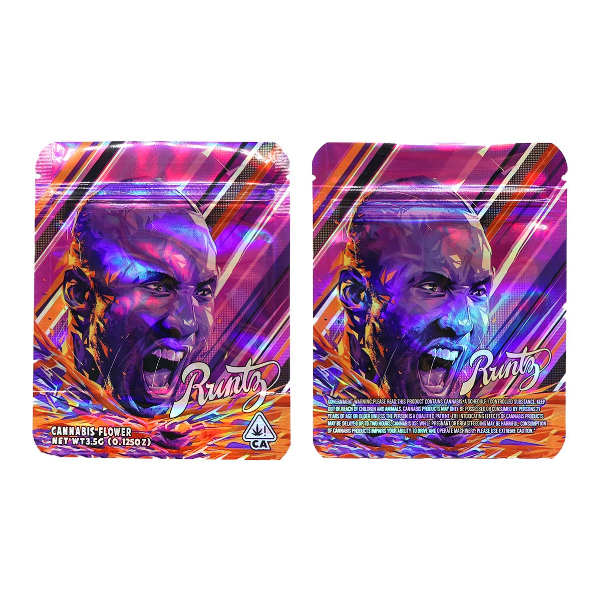 Angry Kobe Holographic Mylar Bags 3.5 Grams