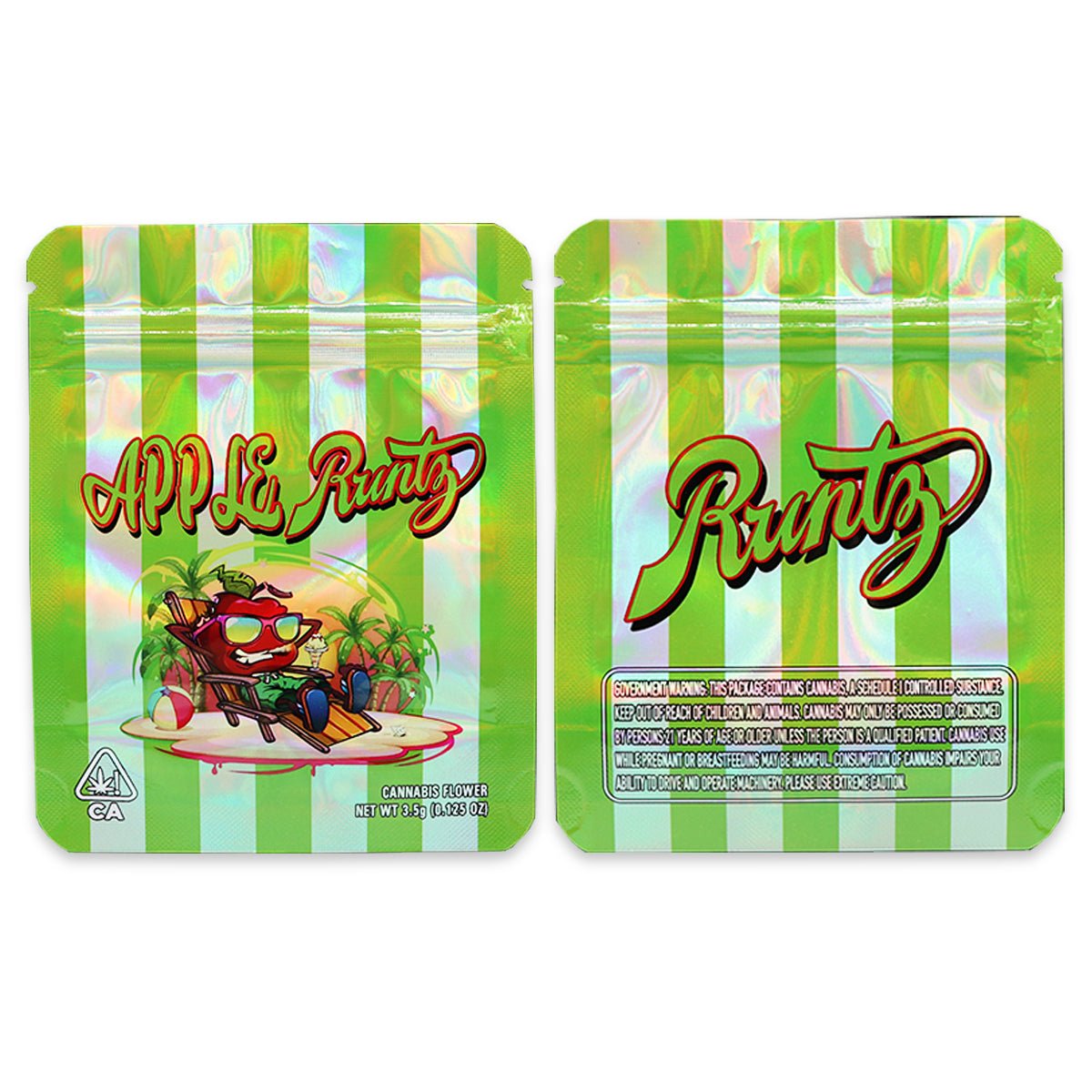 Apple Runtz Holographic Mylar Bags 3.5 Grams
