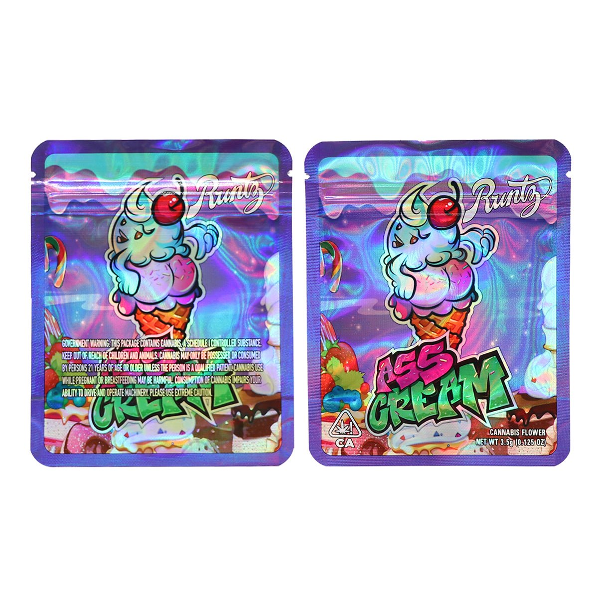 Ass Cream Runtz Weed Mylar Bags 3.5 Grams