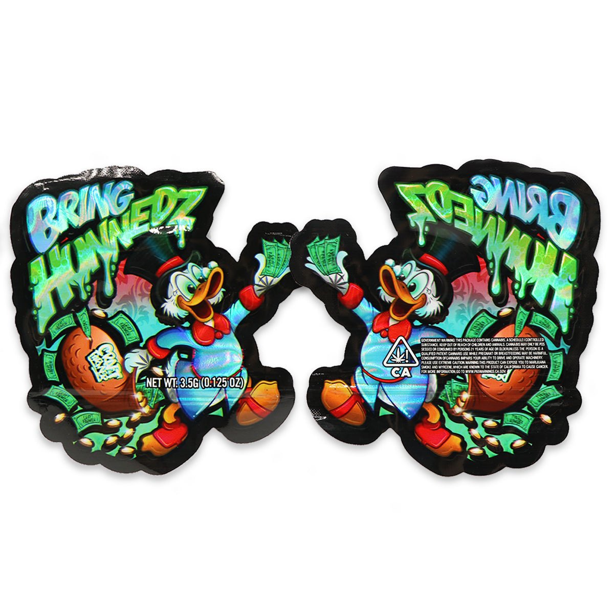 Bring Hunnedz Holographic Mylar Bags 3.5 Grams