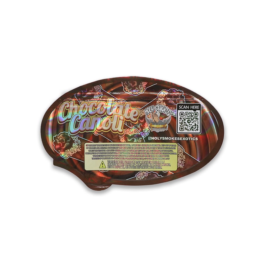 CHOCOLATE CANOLI 3.5G Mylar Bags Holographic - Custom420bagPackaging & Storage