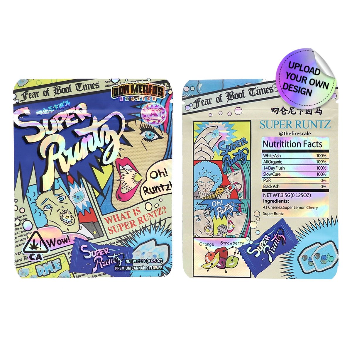 Custom 28g (1 Ounce) Mylar Sticker Bags