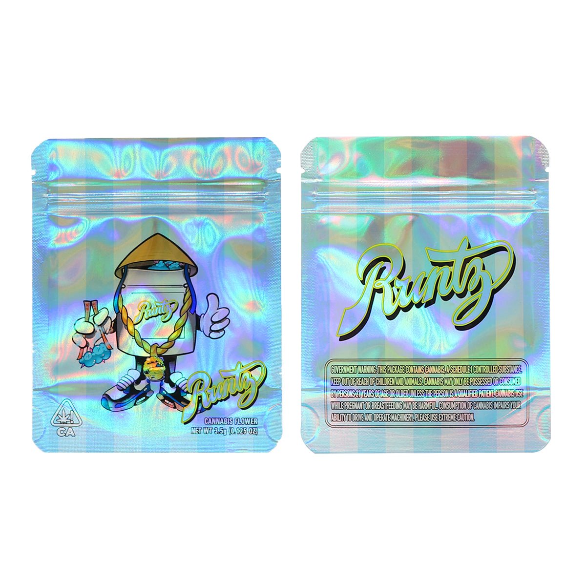 Custom Round Edge 3.5g (1/8 Ounce) Mylar Sticker Bags
