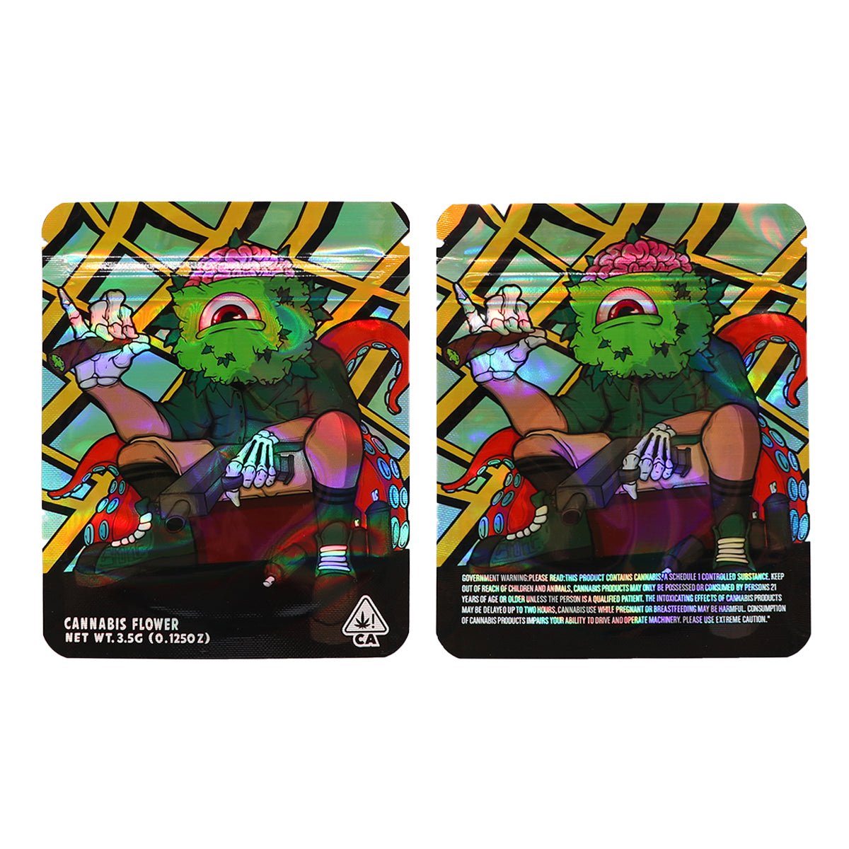 Custom Round Edge 3.5g (1/8 Ounce) Mylar Sticker Bags