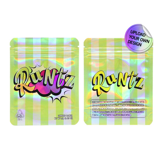 Custom Round Edge 3.5g (1/8 Ounce) Mylar Sticker Bags