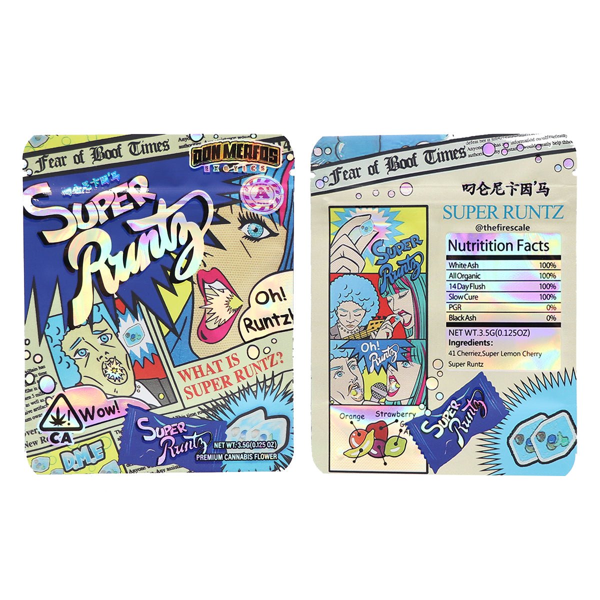Don Merfos Super Runtz Weed Mylar Bags 3.5 Grams