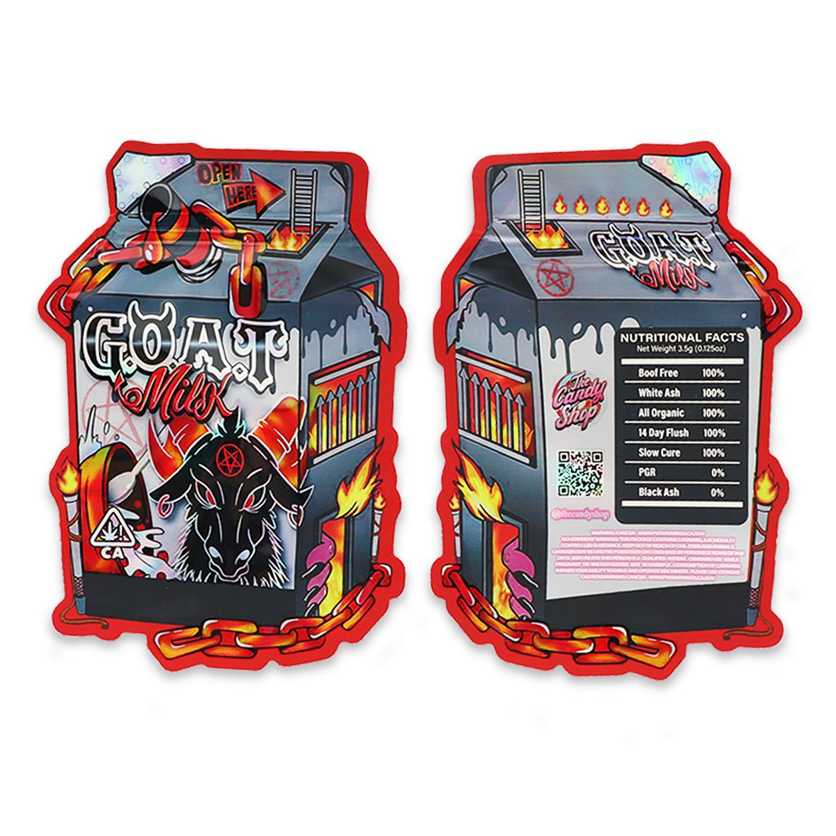 Goat Milk Holographic Mylar Bags 3.5 Grams