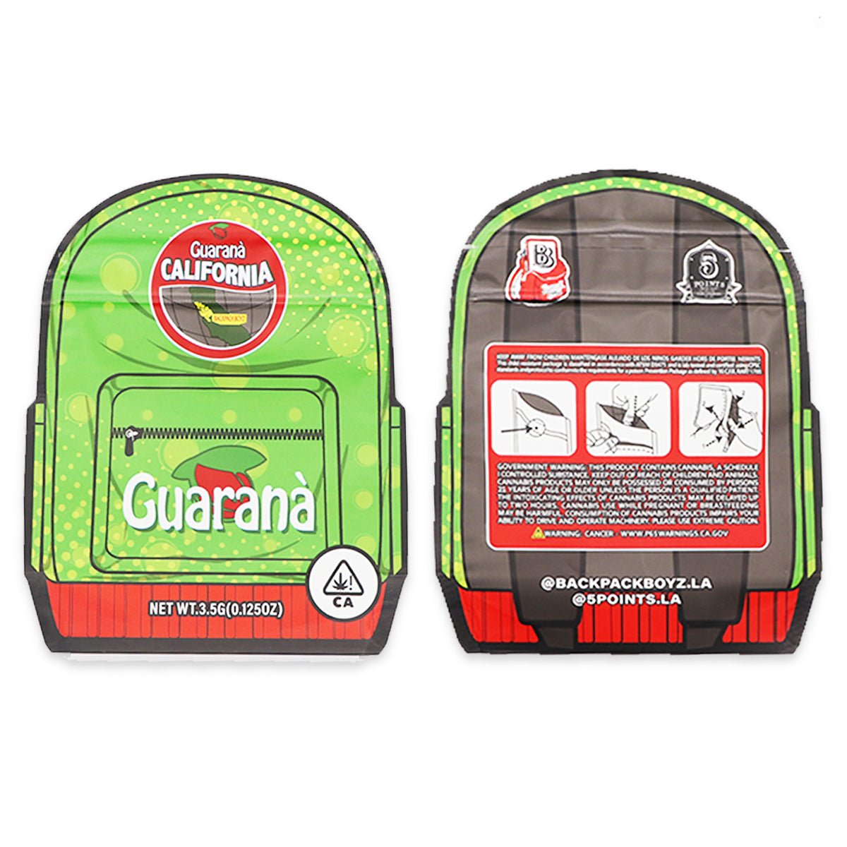 GUARANÁ CALIFORNIA SFX Mylar Bags 3.5 Grams - Custom 420 bagPackaging & Storage