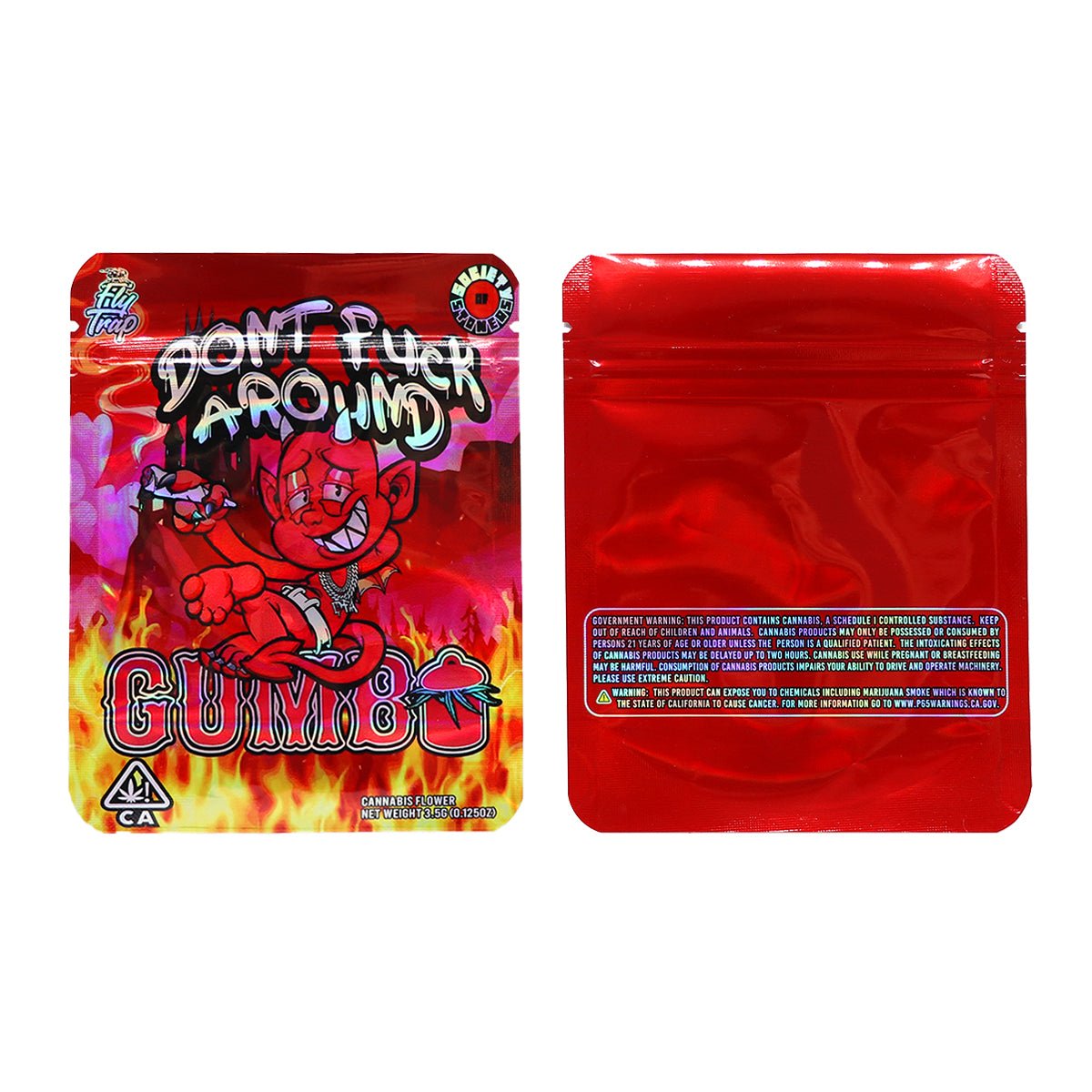 Gumbo Don't Fuck Around Holographic Mylar Bags 3.5 Grams - Custom 420 bagPackaging & Storage