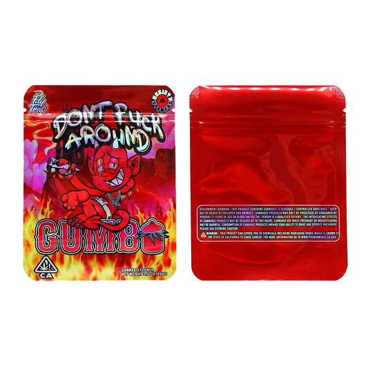 Gumbo Don't Fuck Around Holographic Mylar Bags 3.5 Grams - Custom 420 bagPackaging & Storage
