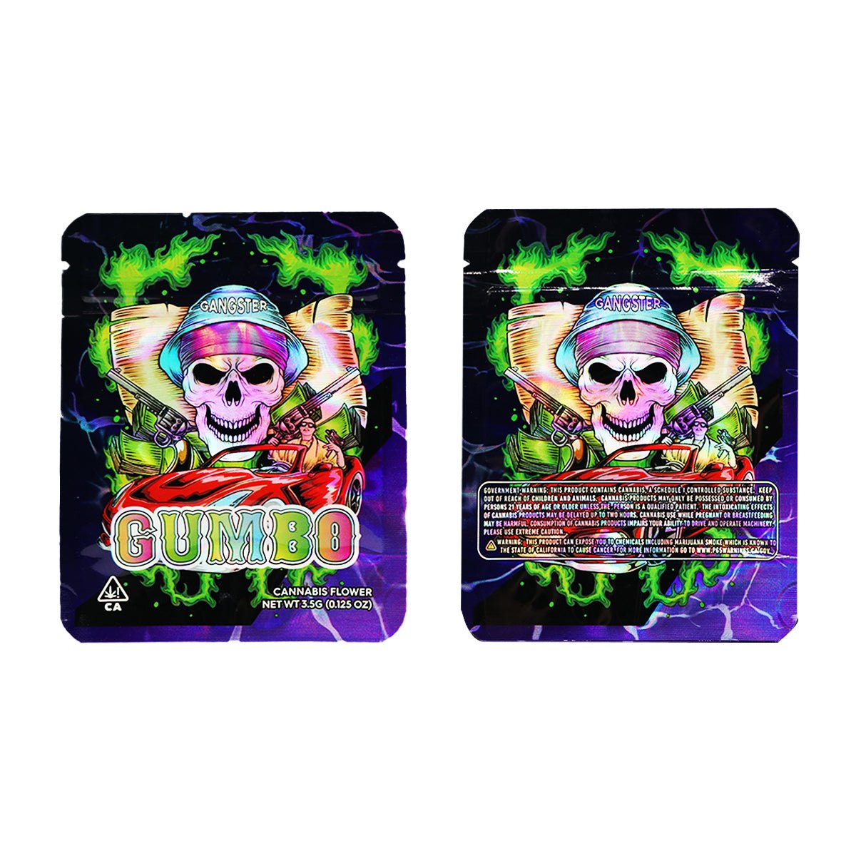 Gumbo Gangster Holographic Mylar Bags 3.5 Grams