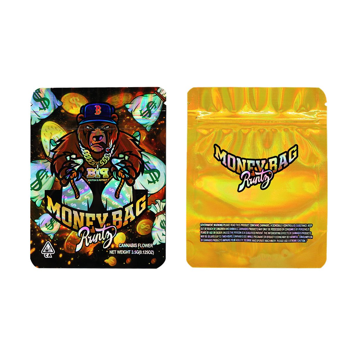 Money Bag Runtz Holographic Mylar Bags 3.5 Grams