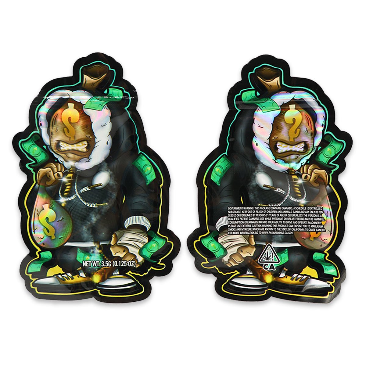 Money Gremlin Storage Holographic Mylar Bags 3.5 Grams - Custom 420 bagPackaging & Storage