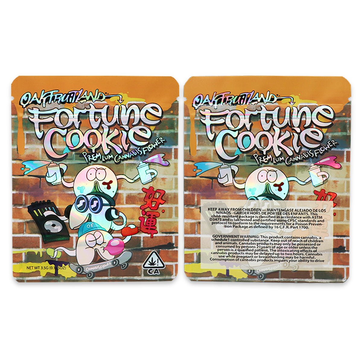 Oakfruitland Fortune Cookie Holographic Mylar Bags 3.5 Grams