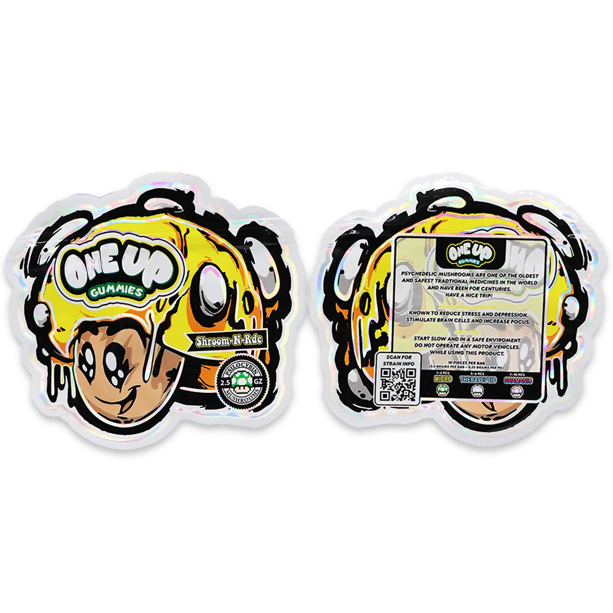 One Up Gummies Holographic Mylar Bags 3.5 Grams