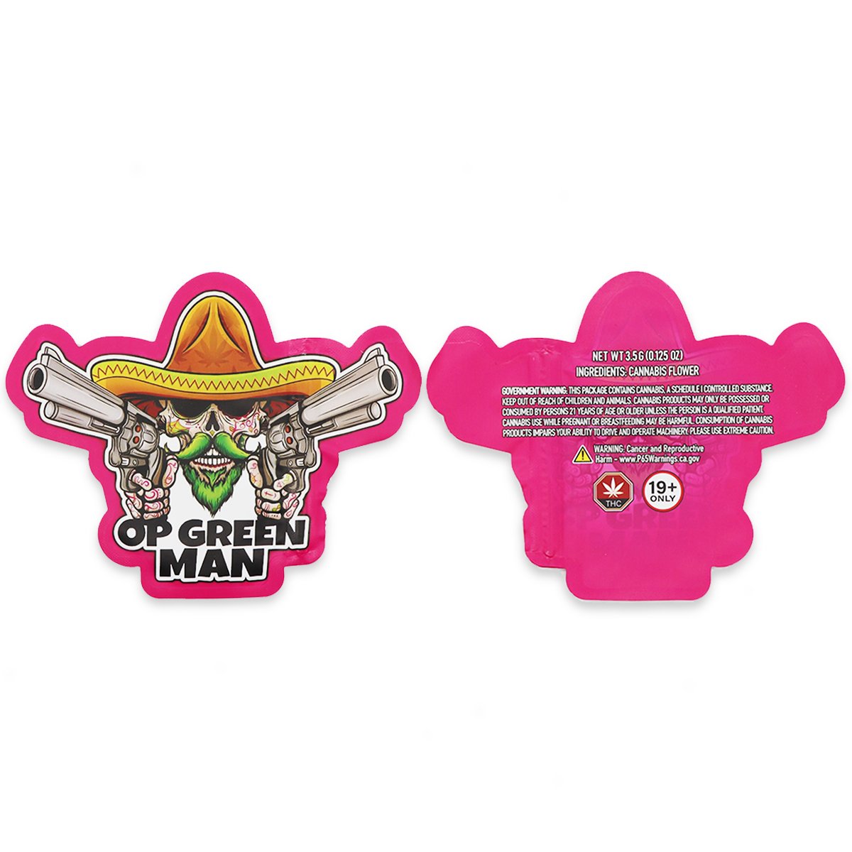 OP Green Man SFX Mylar Bags 3.5 Grams