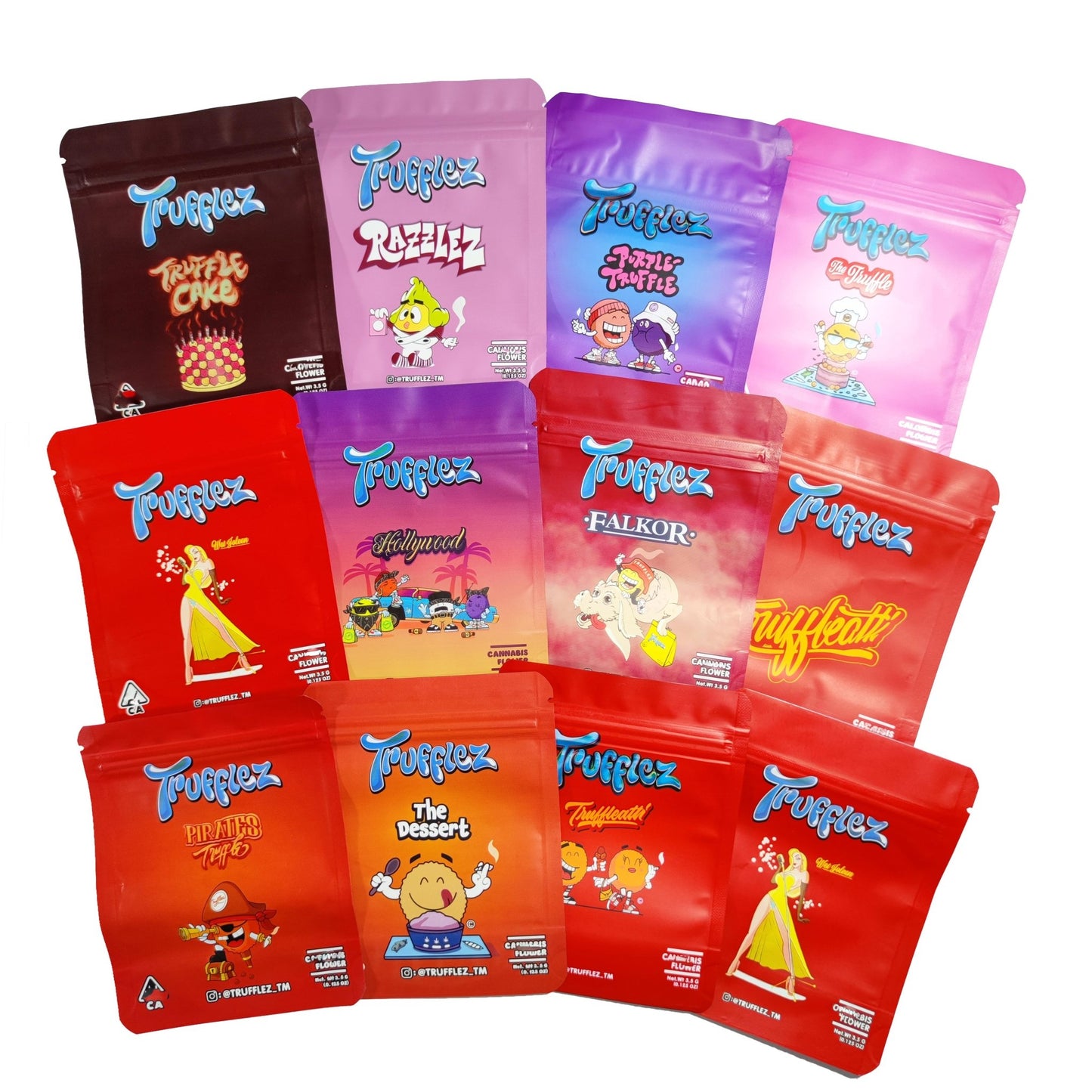 Request a Strain Round Edge 3.5g (1/8 Ounce) Mylar Sticker Bags