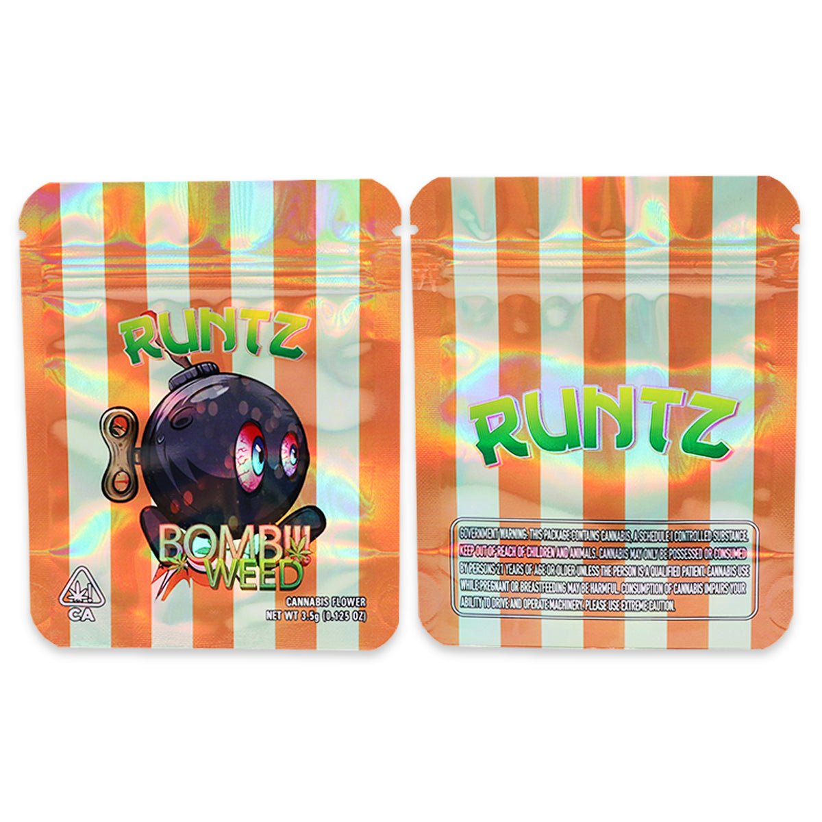 Runtz Bomb Weed Holographic Mylar Bags 3.5 Grams