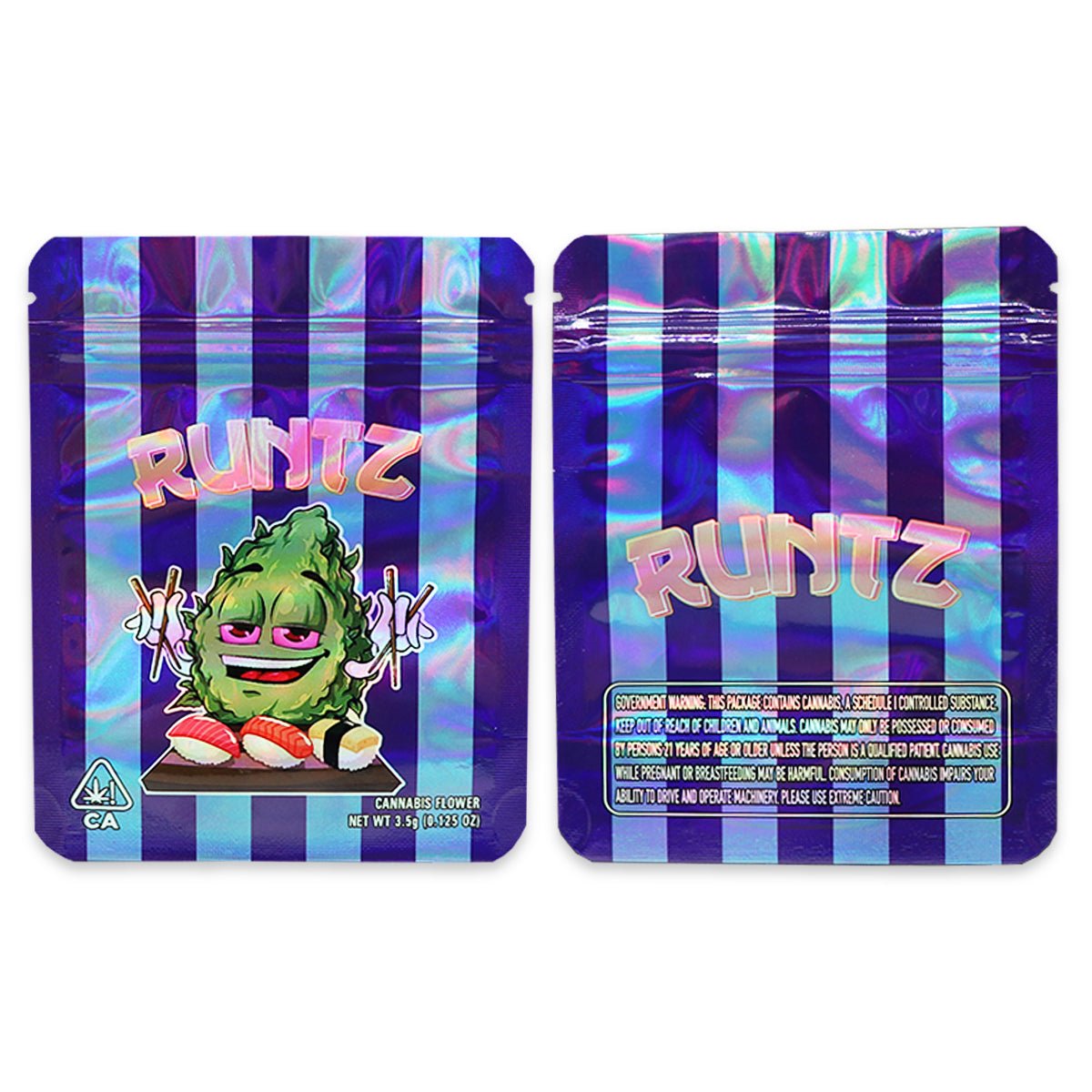 Runtz Zushie Holographic Mylar Bags 3.5 Grams