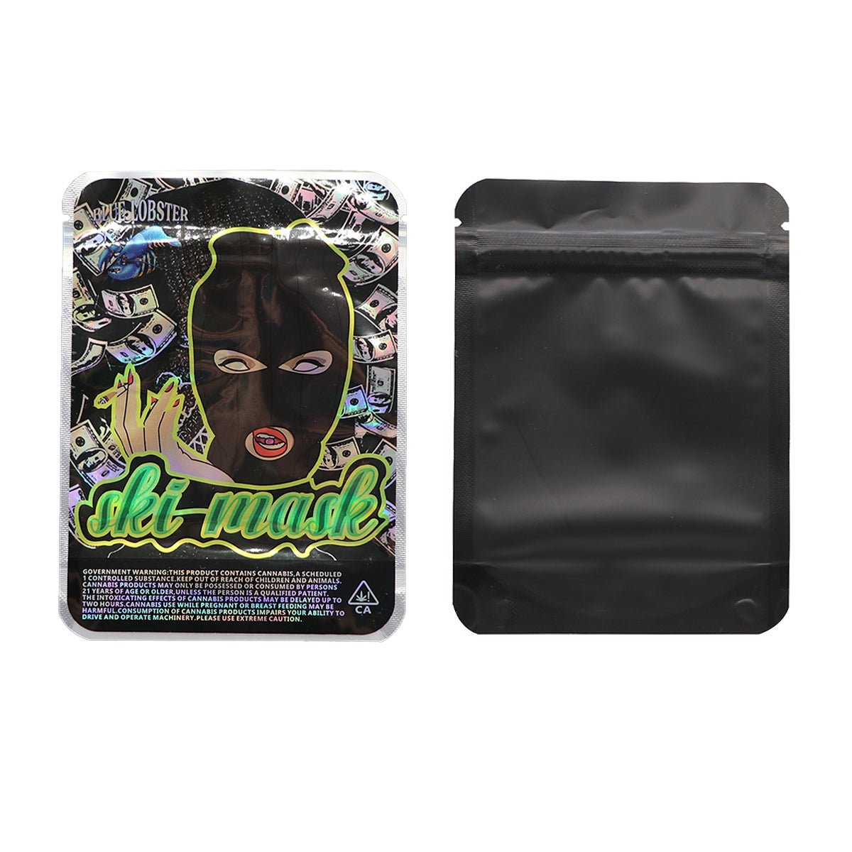 Ski-Mask Holographic Mylar Bags 3.5 Grams