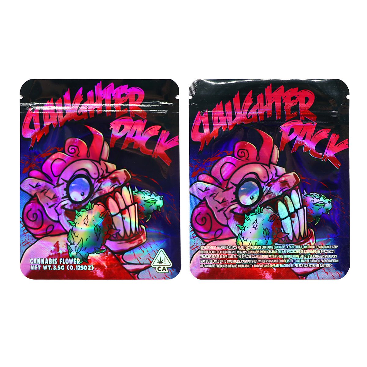 Slaughter Pack Weed Mylar Bags 3.5 Grams