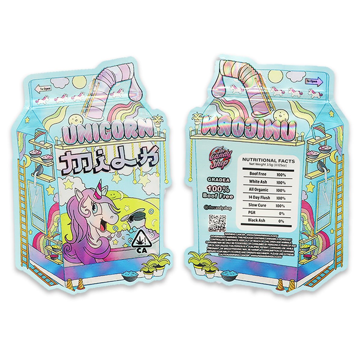 Unicorn Milk Holographic Mylar Bags 3.5 Grams