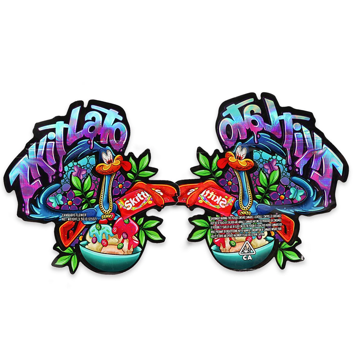 Zkit-Lato Holographic Mylar Bags 3.5 Grams - Custom 420 bagPackaging & Storage