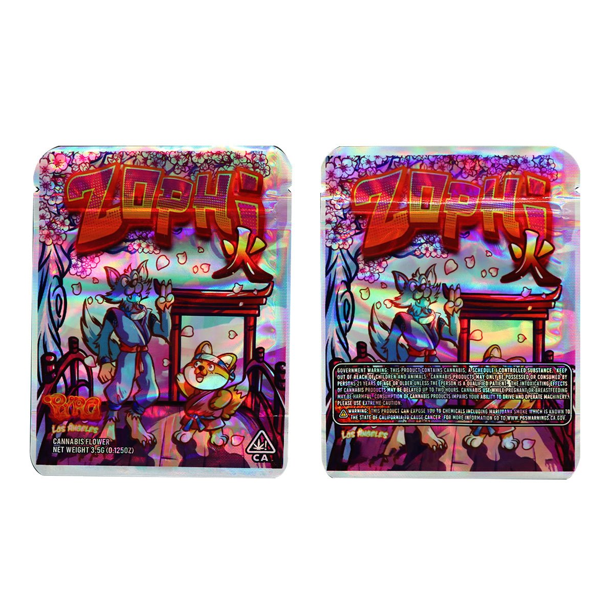 ZOPHi LA Holographic Mylar Bags 3.5 Grams - Custom 420 bagPackaging & Storage