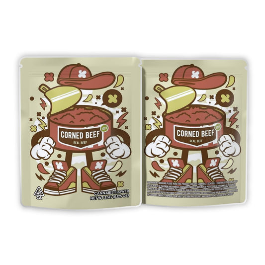 Corned Beef Real Beef Weed Mylar Bags 3.5 Grams