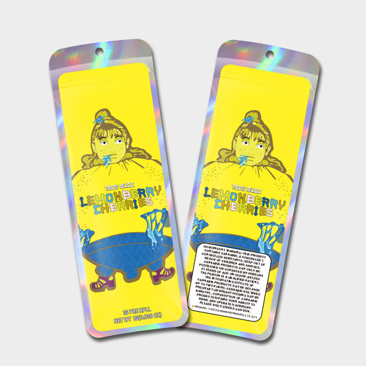 Teds Budz Lemonberry Cherries 1G Labeled Pre-Roll Mylar Bags