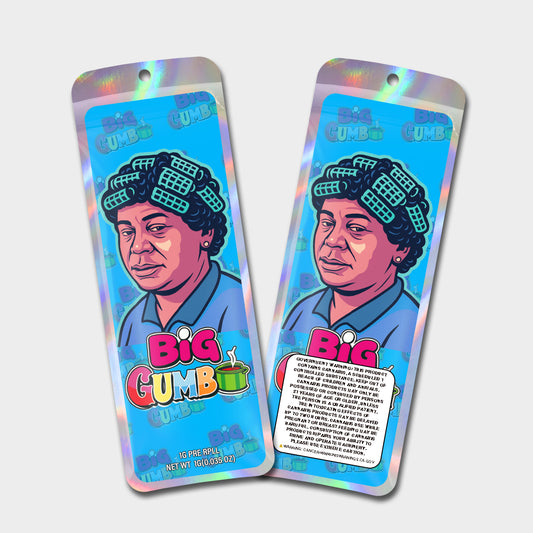 Big Gumb 1G Labeled Pre-Roll Mylar Bags