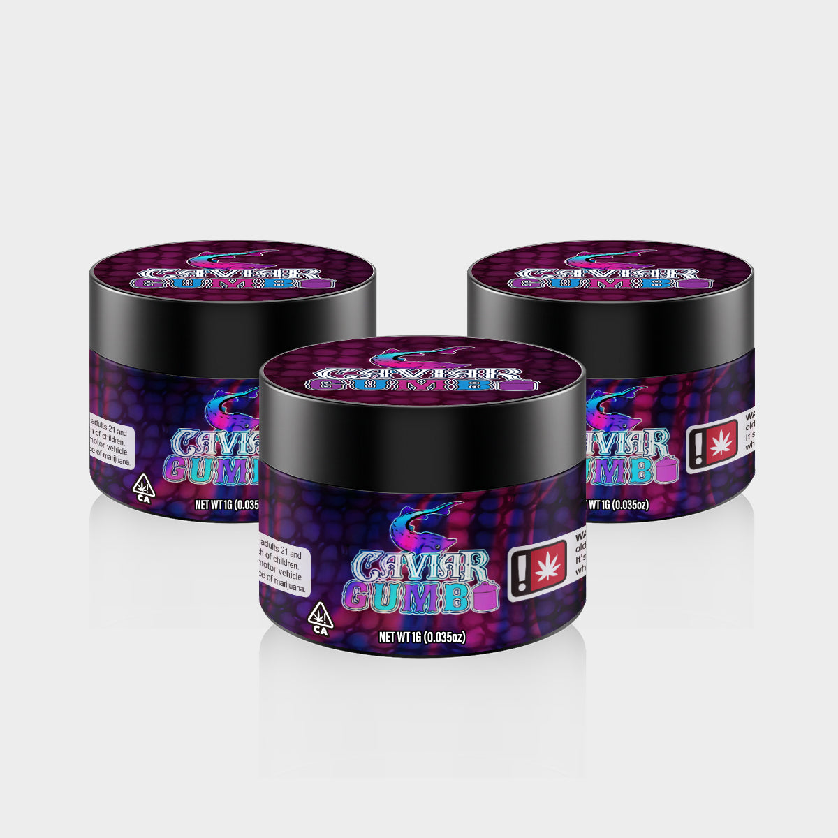 Caviar Gumbi 1G PET Jars - Labelled