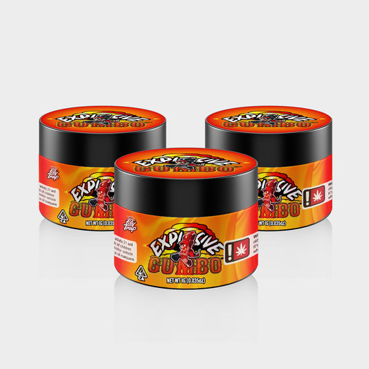Explosive Gumbo 1G PET Jars - Labelled