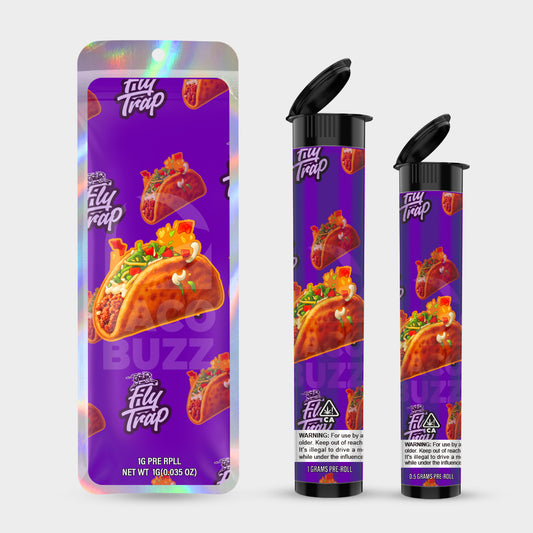 Fly Trap 1g 0.5g Labeled Pre-Roll Tubes with Bag