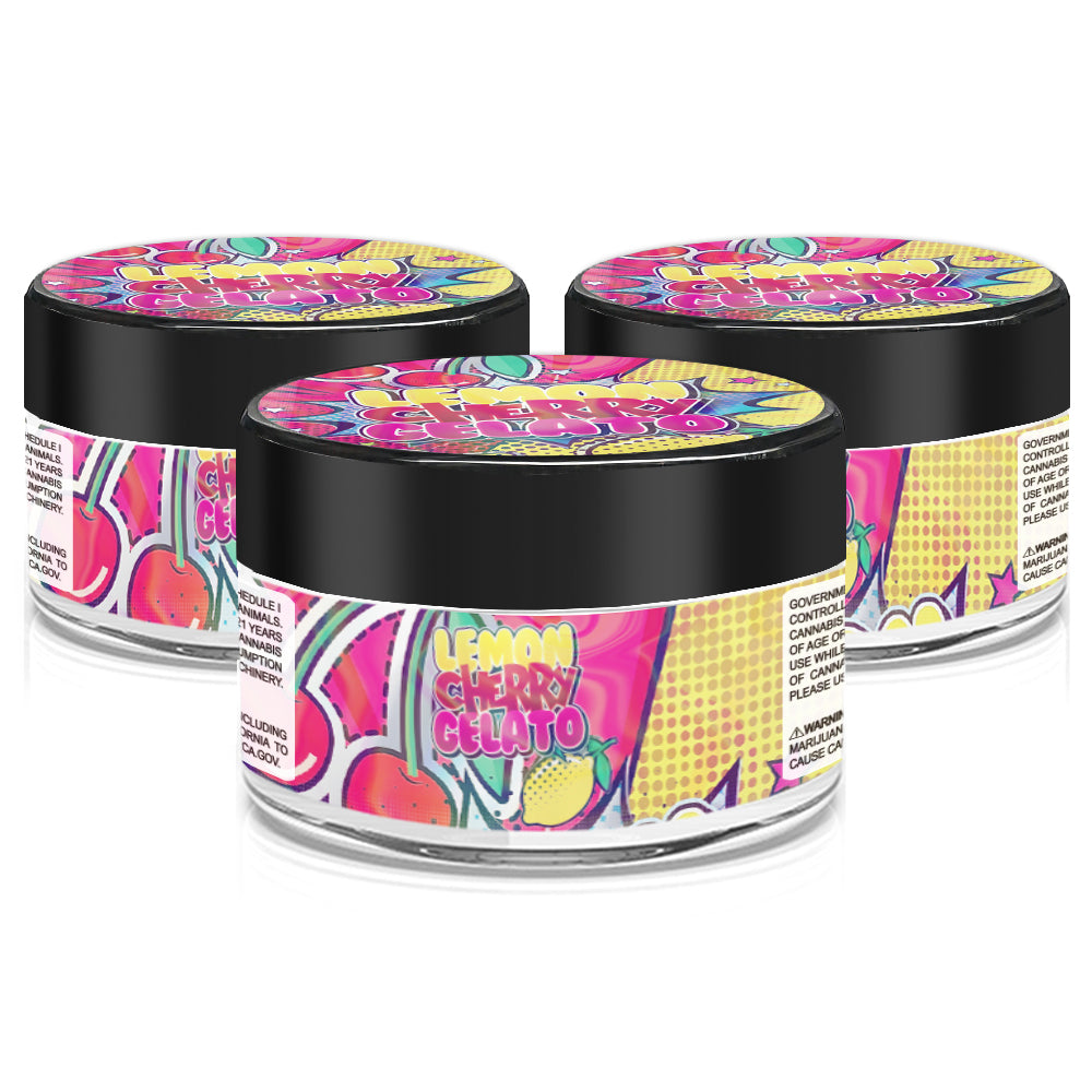 Lemon Cherry Gelato 3.5g/2oz/60ml Glass Jars - Labelled