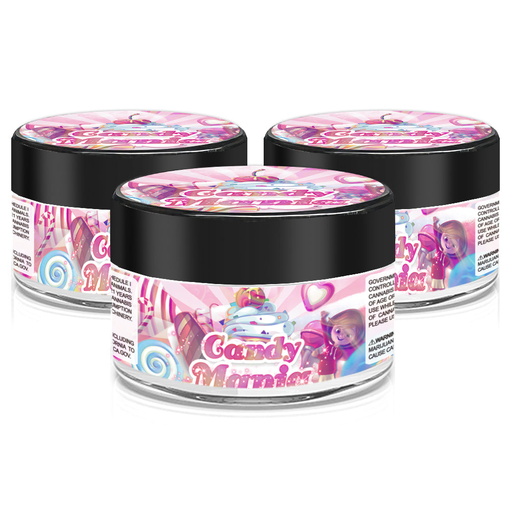 Candy Mania 3.5g/2oz/60ml Glass Jars - Labelled