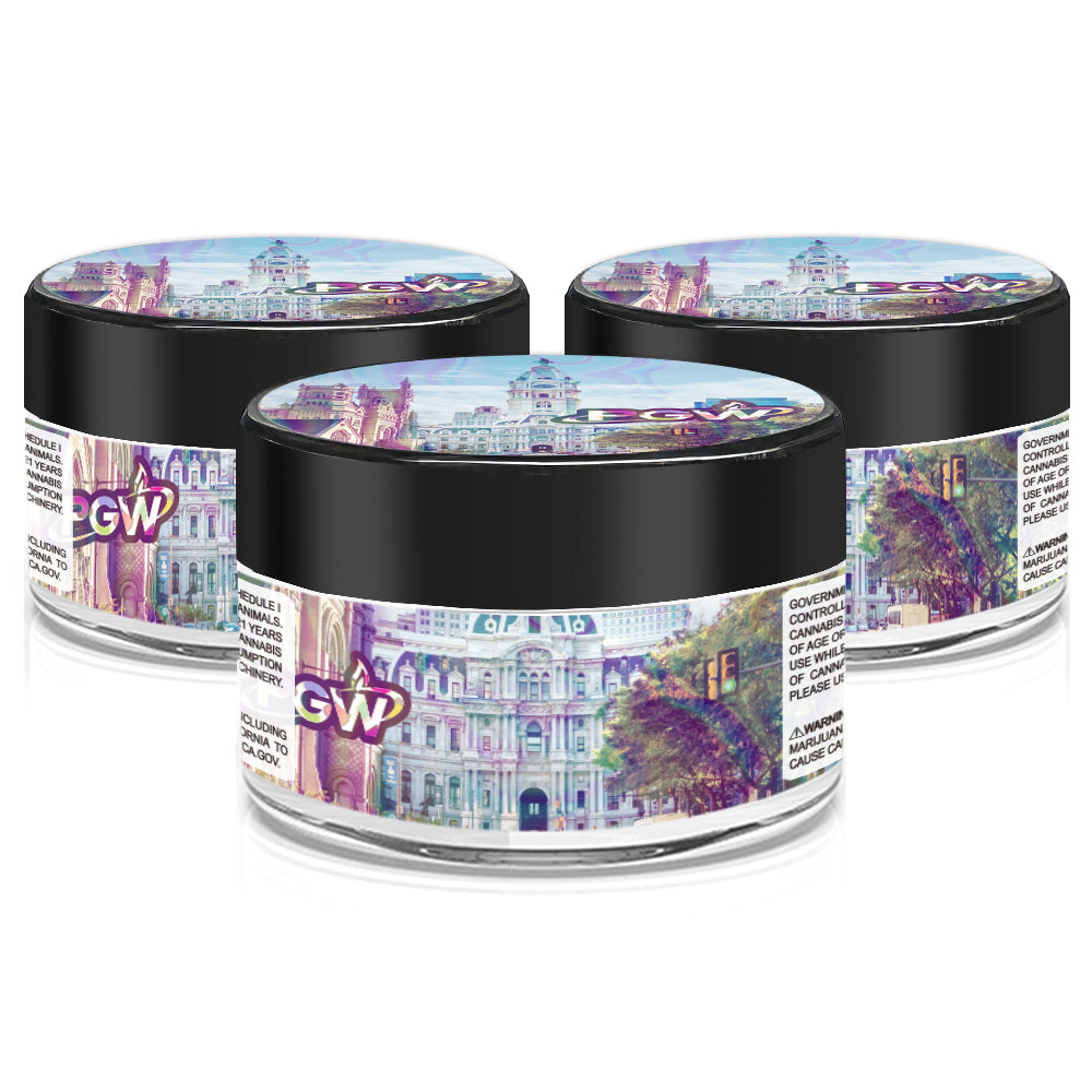 PGW 3.5g/2oz/60ml Glass Jars - Labelled