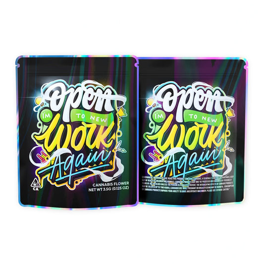 Open Work Aqa Mylar Bags 3.5 Grams