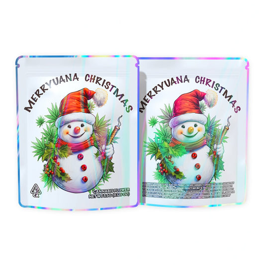 Merry Christmas Mylar Bags 3.5 Grams