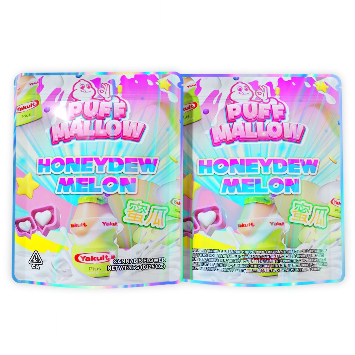 Puff Mallow Honeydew Melon Mylar Bags 3.5 Grams