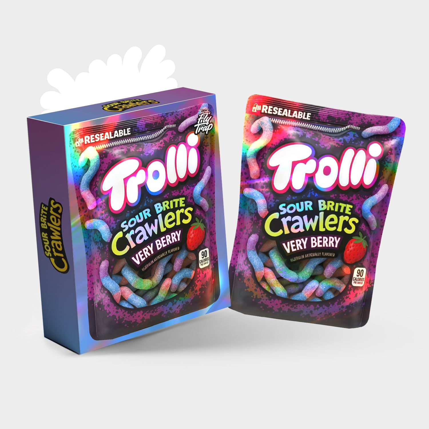 Trolli Sour Brite Crawlers 3.5G Mylar Bag With Box