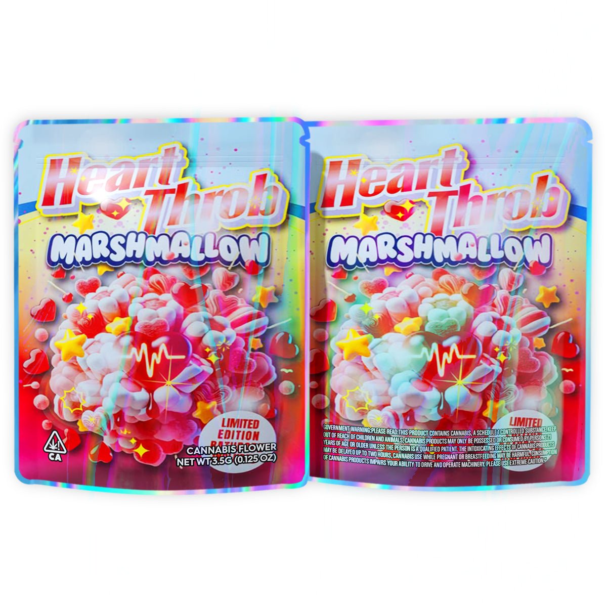 Heart Throb Marshmallow 3.5G Mylar Bags