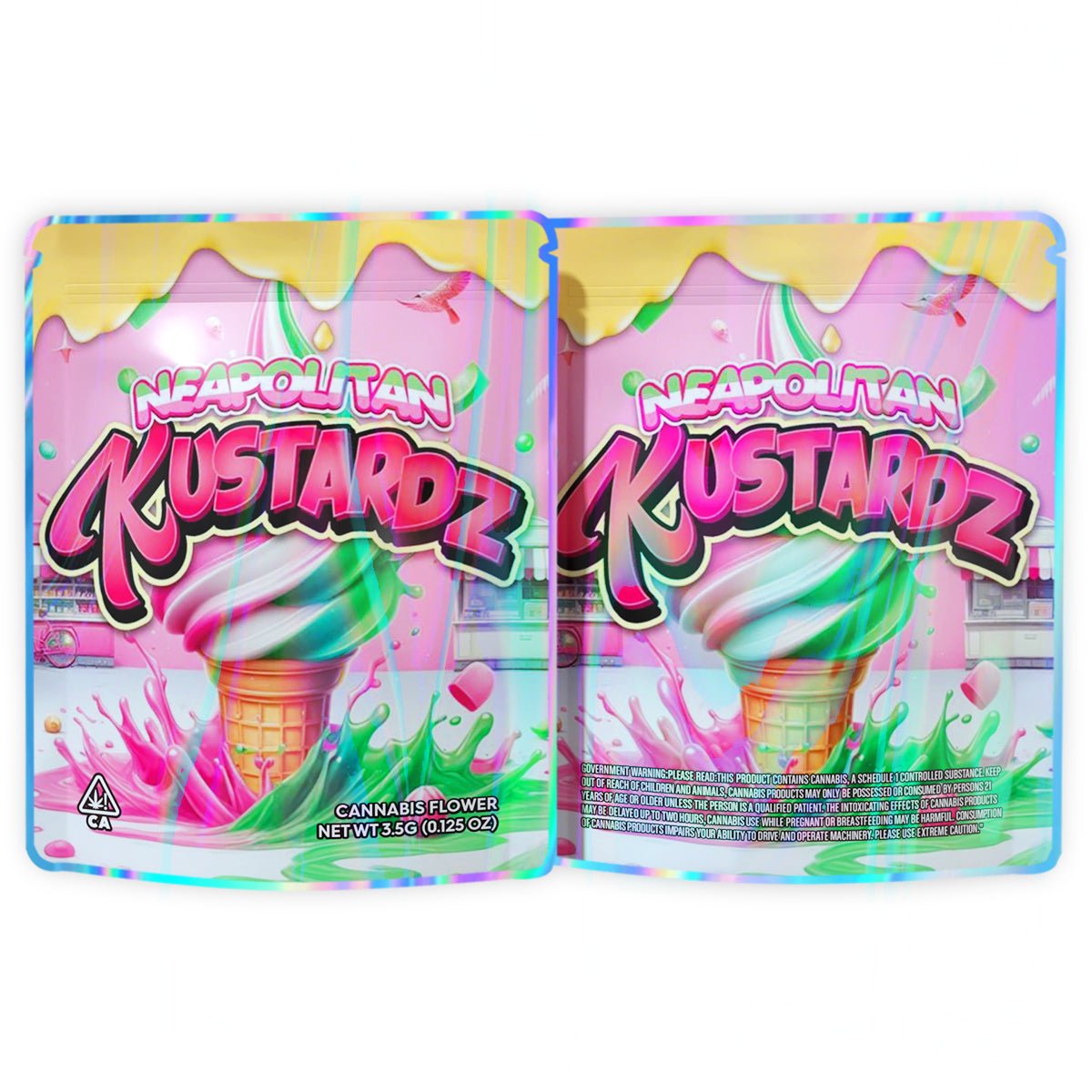 Neapolitan Ice Cream Cannabis 3.5G Mylar Bags